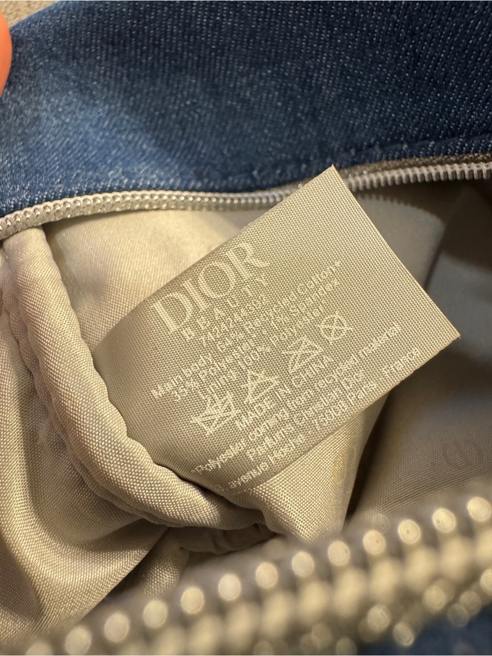 Dior Denim Embroidered Logo Beauty Bag cosmetics pouch case new in box promo - Picture 5 of 6